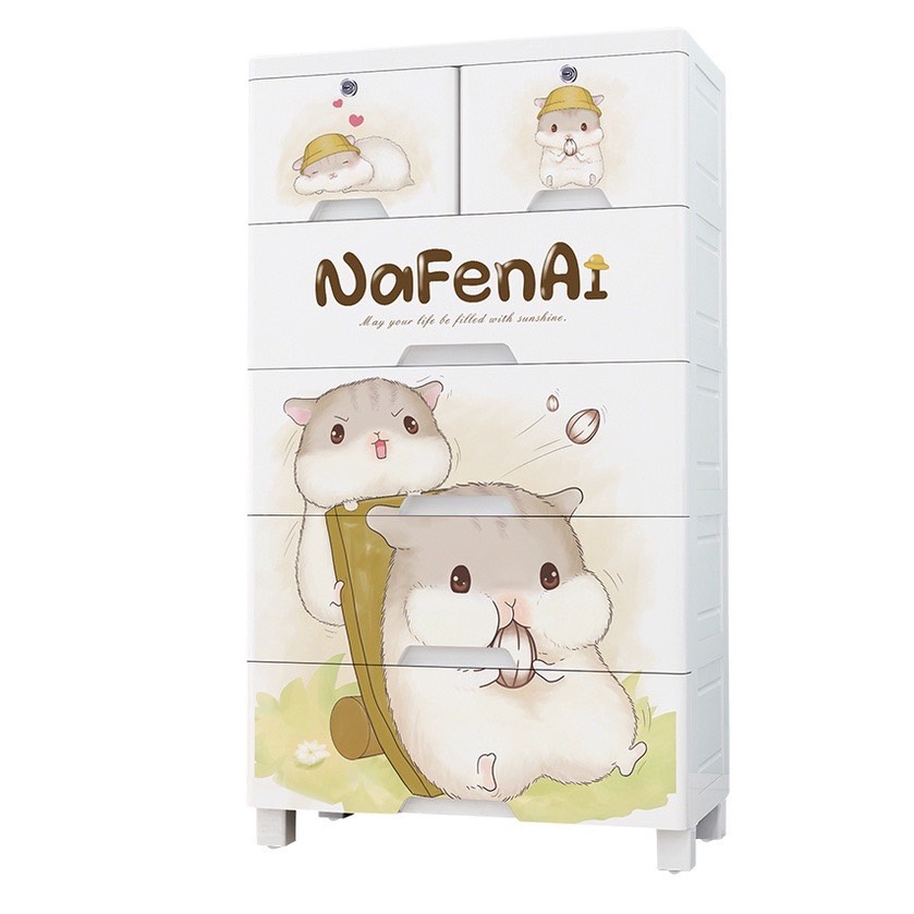 H191 ตู้เก็บของลายกระรอกน้อย แบบมีล้อเลื่อน ของใช้ในบ้าน