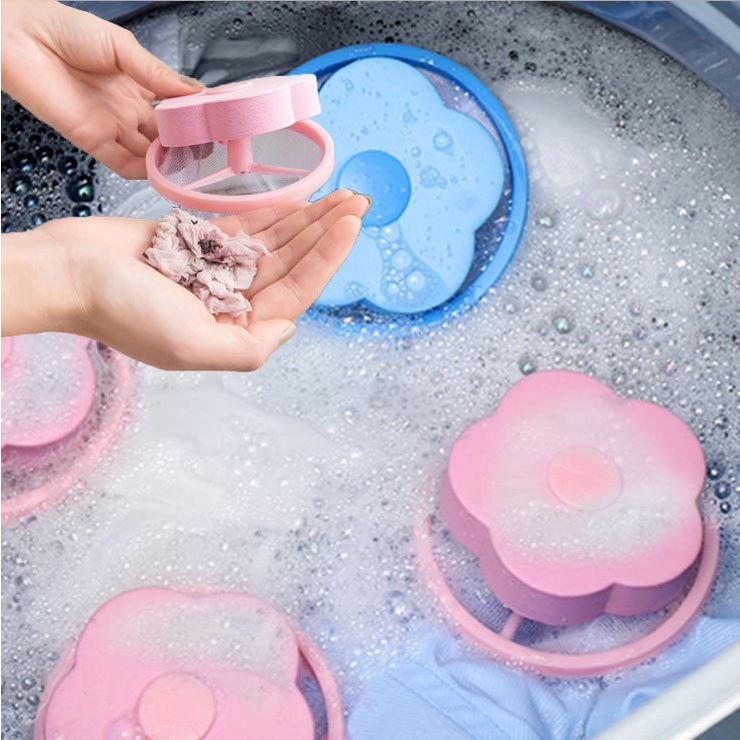 【HUAREN】H141网状花形洗衣机过滤袋 放入洗衣机 洗衣机内杂物收集器（混色） 