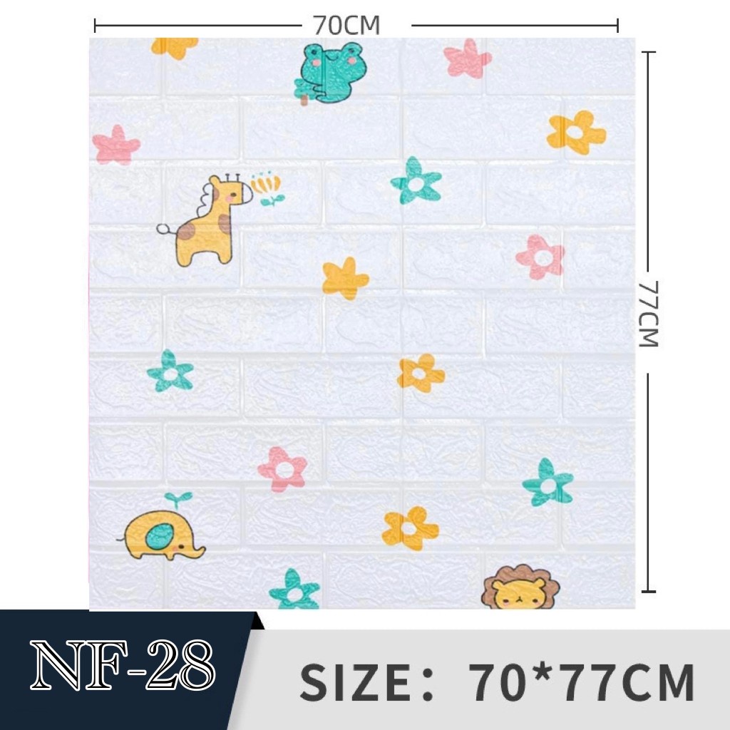 【HUAREN】H107 最便宜的墙壁纸 70*770 3D 70*770cm 大张带自粘可发货 3D 墙贴壁纸 砖纹壁纸