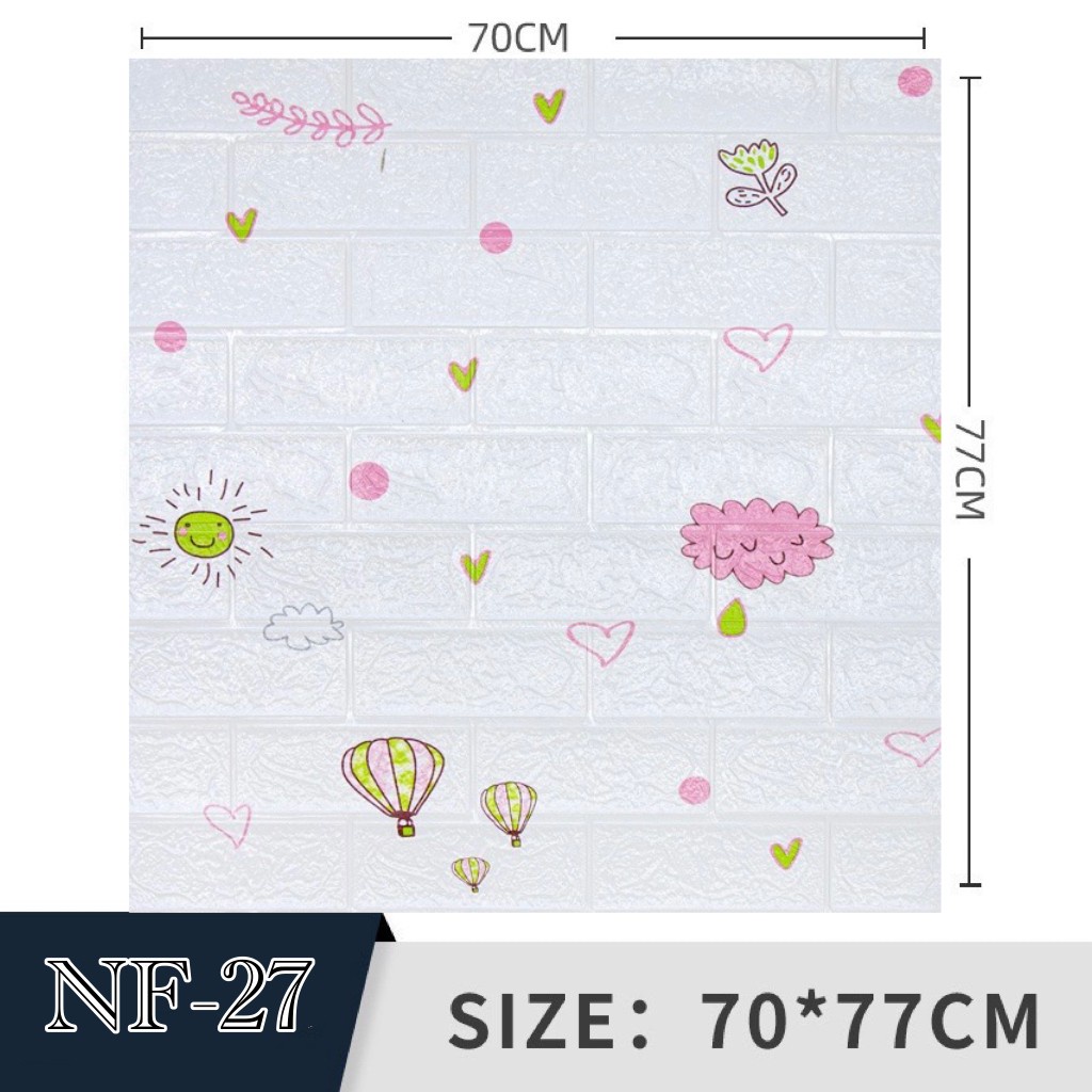【HUAREN】H107 最便宜的墙壁纸 70*770 3D 70*770cm 大张带自粘可发货 3D 墙贴壁纸 砖纹壁纸