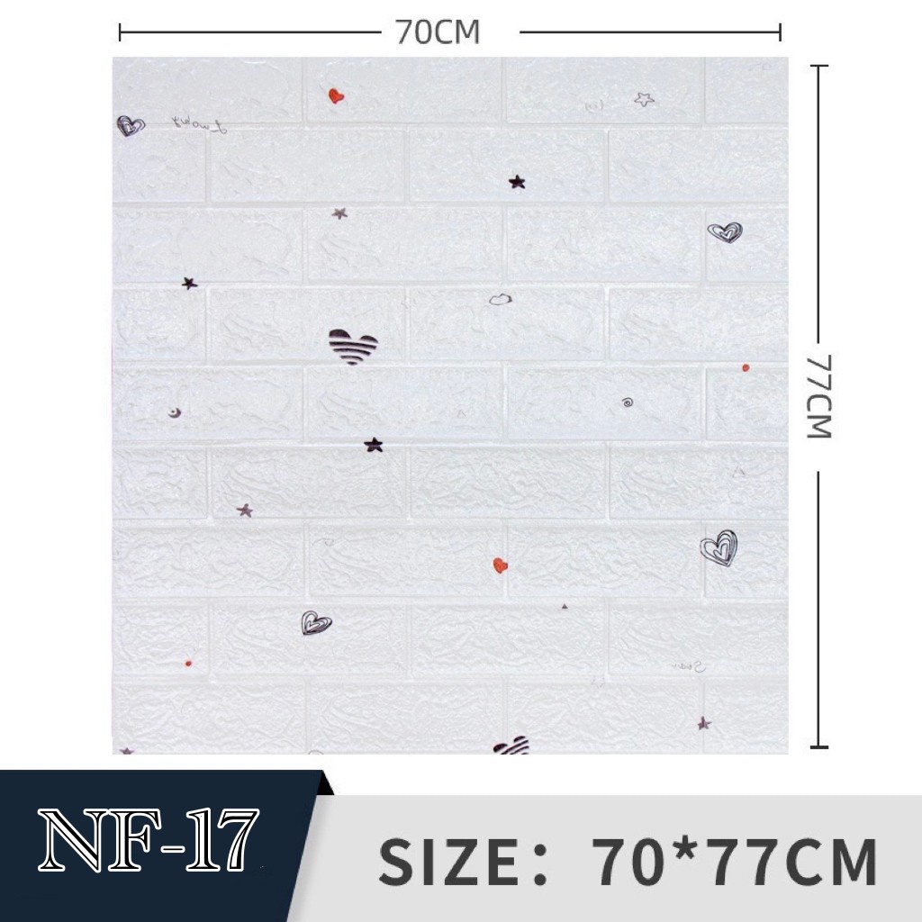 【HUAREN】H107 最便宜的墙壁纸 70*770 3D 70*770cm 大张带自粘可发货 3D 墙贴壁纸 砖纹壁纸