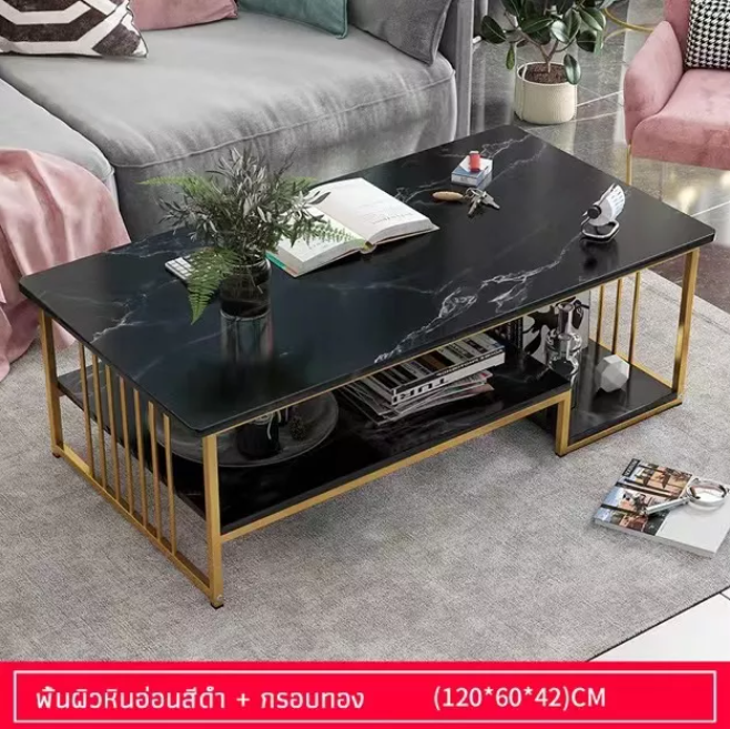 【JH】โต๊ะกลางโซฟา โต๊ะกลาง โต๊ะรับแขก โต๊ะหน้าโซฟา โต๊ะกาแฟ ลายหินอ่อน สไตส์โมเดิร์น มีขนาด 120*60*41/100*50*42