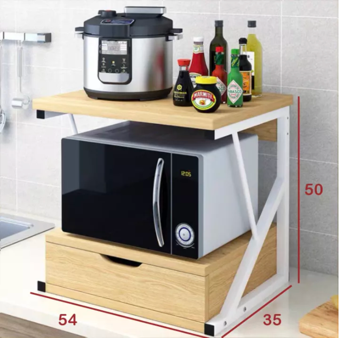 【JH】73cm微波炉盘架、厨房盘架、微波炉盘架、木材盘架形状为3层