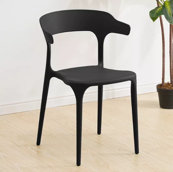 【JH】现代塑料椅的颜色，靠在迷你椅后面的椅子，咖啡馆的椅子，吃饭的椅子，工作的椅子，现代风格的椅子，弯曲的靠背