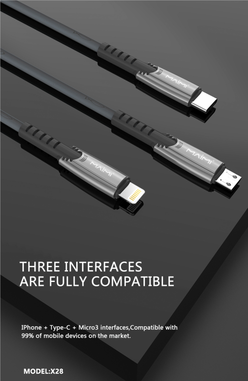 【MMY】 x28快速充电的3A充电电缆。maimi品牌适用于1M的IP微/c/IOs类型