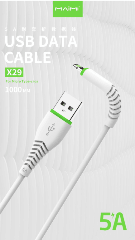 【MMY】maimi品牌的fast x29充电电缆适用于1M微/c/IOs类型的IP