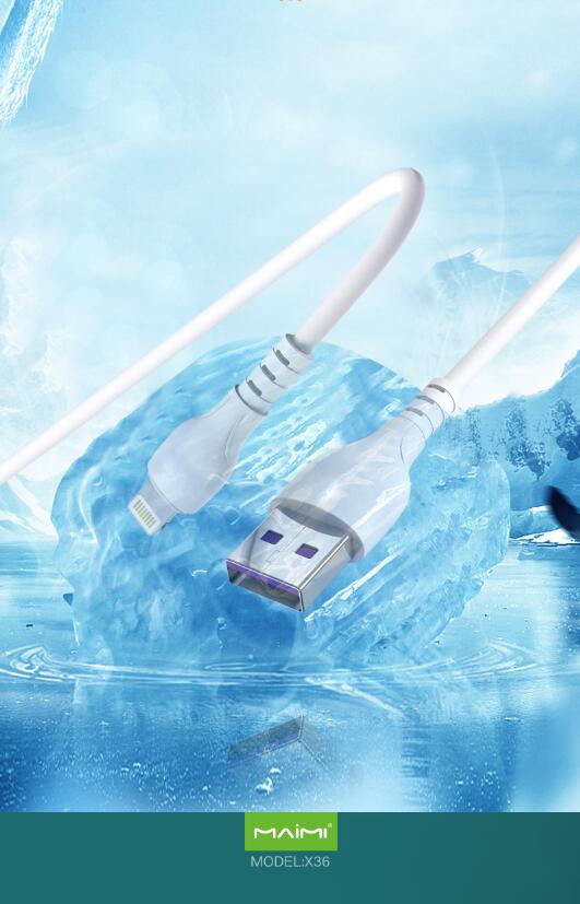 【MMY】Maimi X36最大充电电缆为IOs/USB/类型-C提供5A MAX电源，可使用1M实际数据传输，100% 1年保险