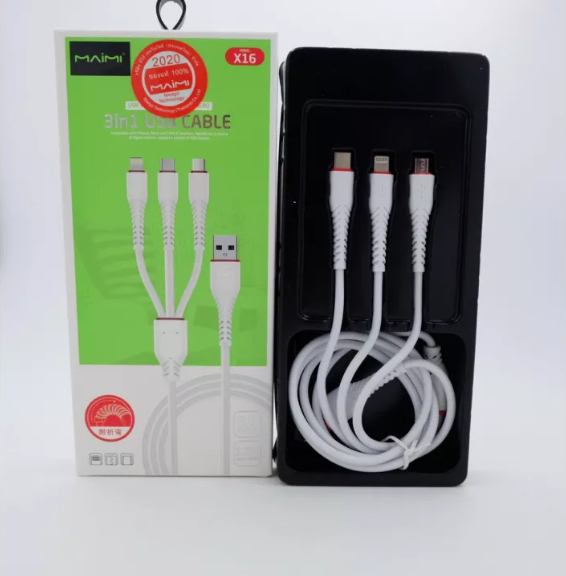 【MMY】Maimi 3in1充电电缆(适用于所有快速变速器型号)1。2M 5A快充、充线适用于所有的手机快充、快充线路