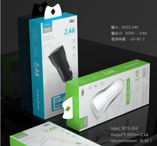 【MMY】maimi cc114型车内充电器头2。4A USB 2端口车载充电器中的快速充电Car充电器