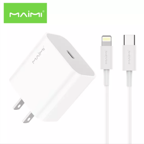 【MMY】Maimi T40系列充电器20W / PD 3.0、头部配有a型c线至照明，正装iphone充电器100% 1年保修