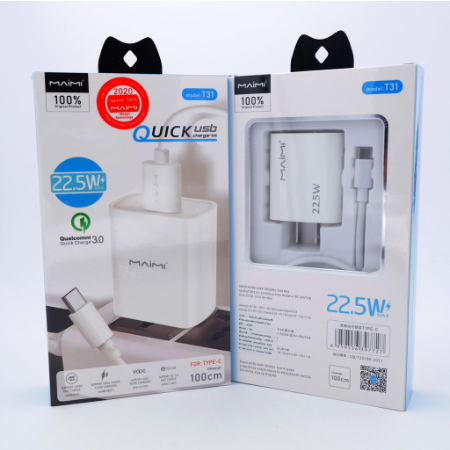 【MMY】充线用Maimi T31 22插头头。5W用a型C / Micro USB系列充电机头充电电缆