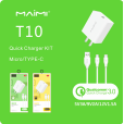 【MMY】Maimi T10充电单元3A配有微型/c型线，充电头充电单元，充电线