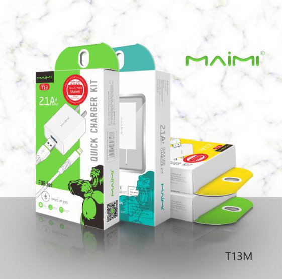 【MMY】Maimi T13头部充电单元，配有照明电缆/微型/c型，充电电缆配有插头2.1A MAX用于