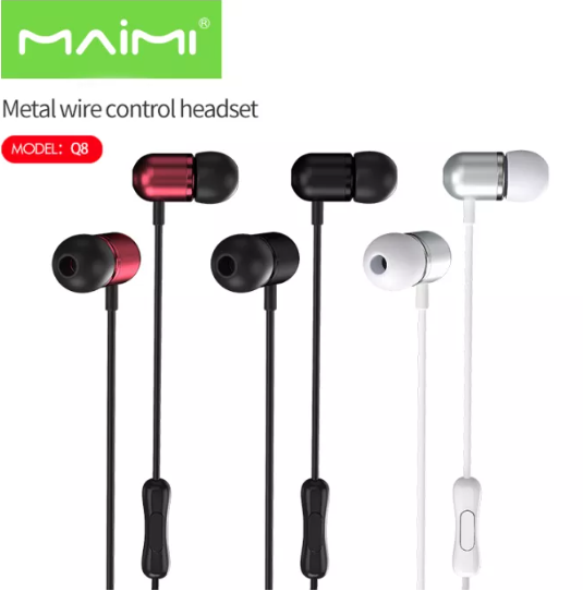 【MMY】Maimi รุ่น Q8 หูฟัง in ear อินเอียร์ AUX 3.5 earphone เสียงดี หูฟังมีไมค์ หูฟังปรับเสียง เบสหนัก หูฟังสเตอริโอ หูฟังแบบสอด