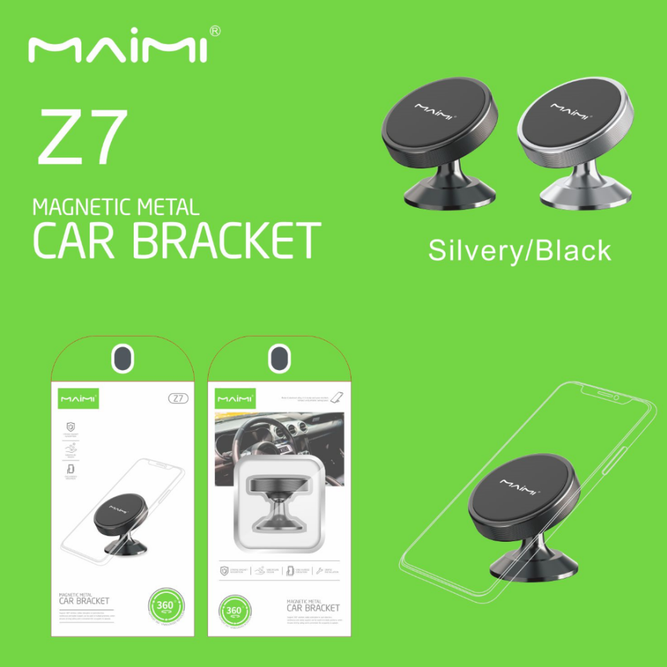 【MMY】Maimi Z7手机定位在一辆紧挨着一辆移动三脚架的磁性汽车上，手机把手放在一辆车载平台上，手机放在一辆car phone holder上