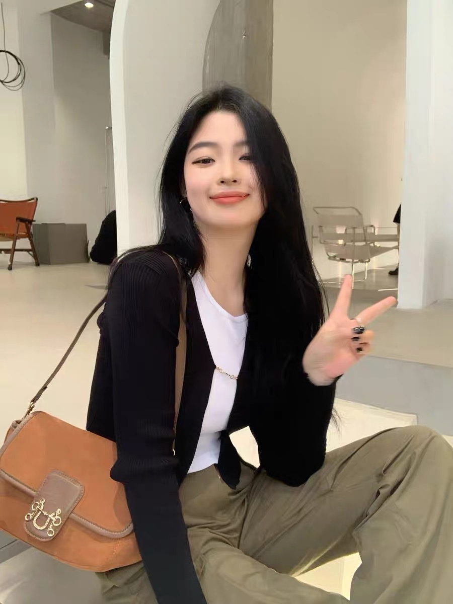 【chunyu】螺纹针织开衫外套上衣 8886