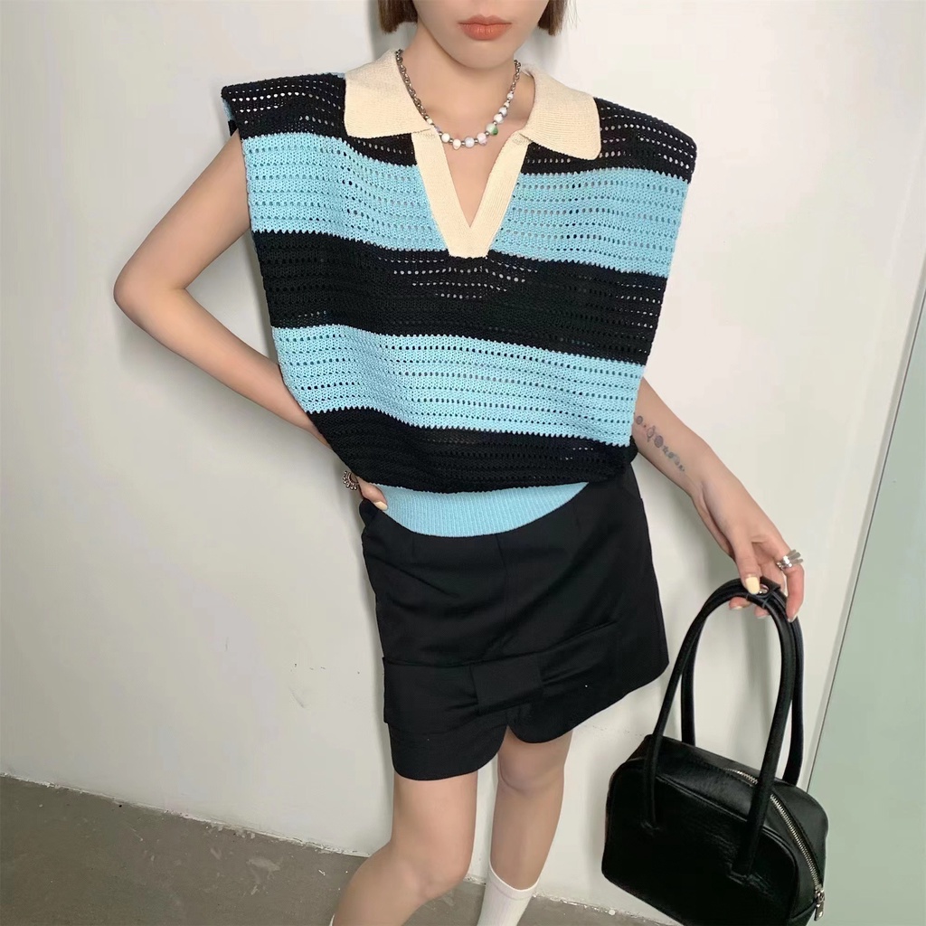 【chunyu】✨  韩式条纹真丝领衬衫 A1065