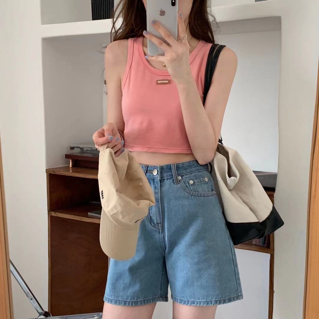 【chunyu】夏季皮革正面刺绣背心 1868