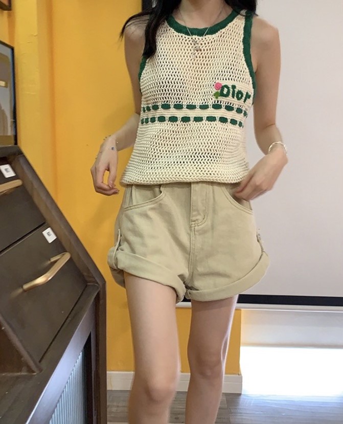 Chunyu✨背心韩版针织无袖别致可爱时尚女衬衫  1241#