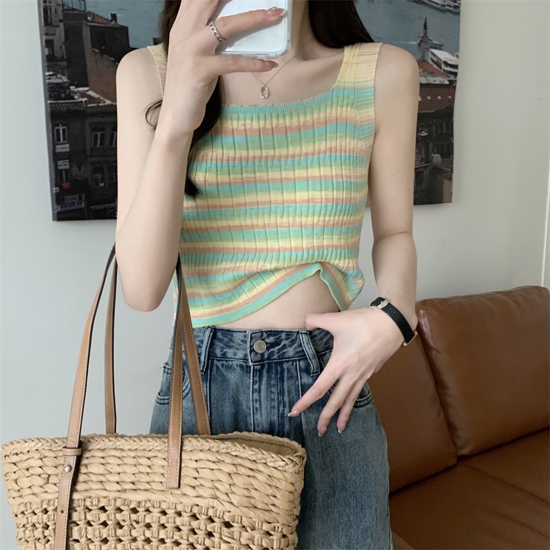 【chunyu】✨很可爱的糖果色条纹背心20103#