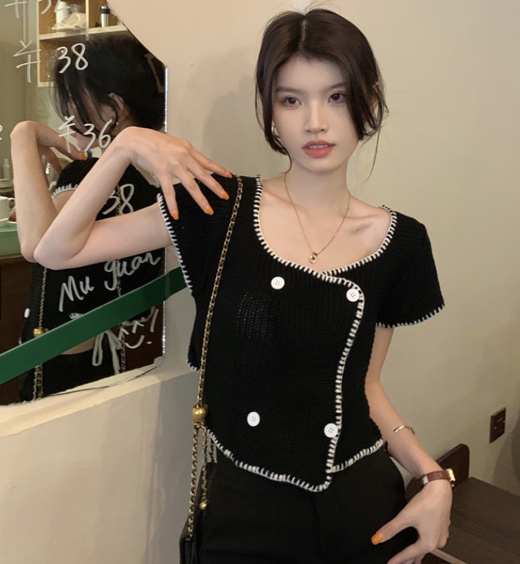 Chunyu✨针织短款上衣 配韩式绳07831#