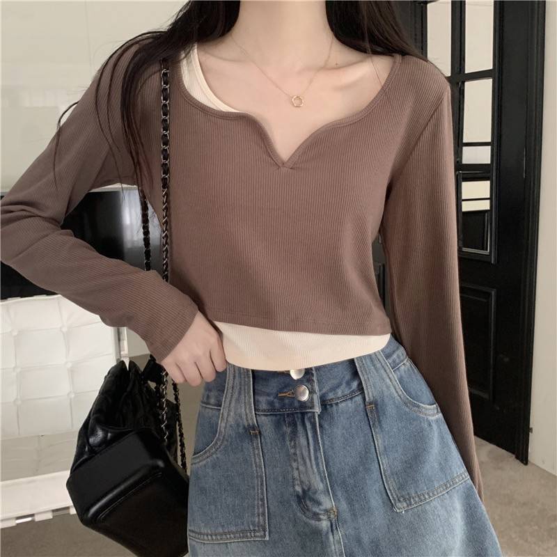 【chunyu】✨长袖上衣, 女士上衣, 长袖短款上衣 时装60106-1#