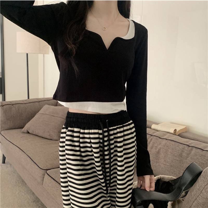 【chunyu】✨长袖上衣, 女士上衣, 长袖短款上衣 时装60106-1#