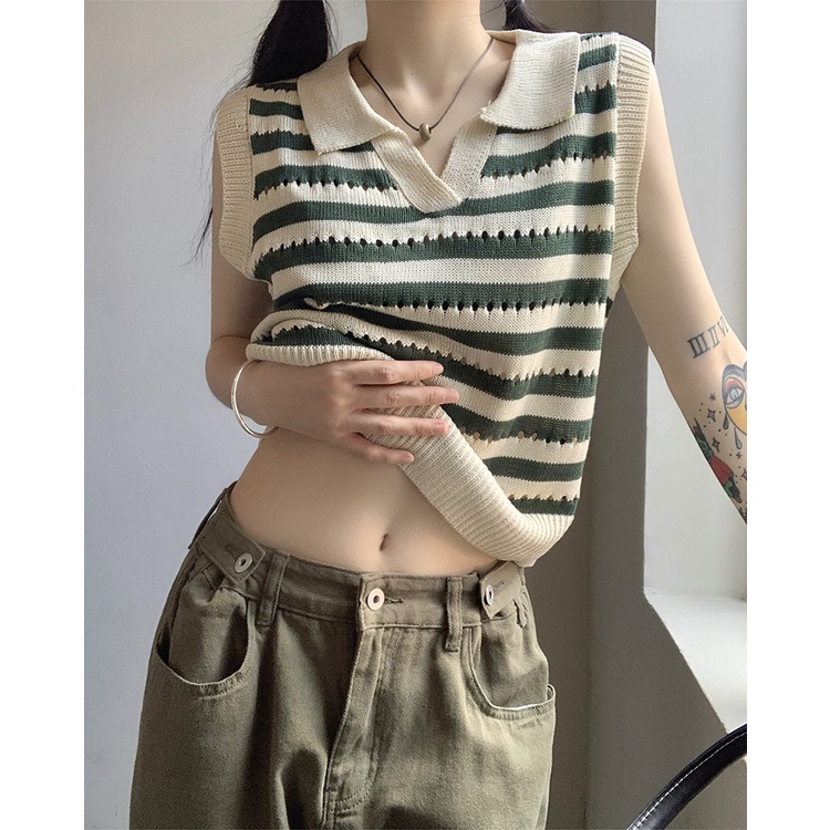【chunyu】✨条纹背心、无袖衫、针织上衣、时尚衫031#