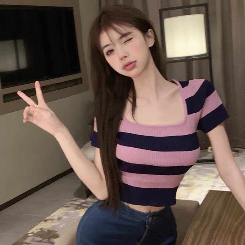 【chunyu】✨无袖条纹真丝衬衫 可爱亮糖果色9506#