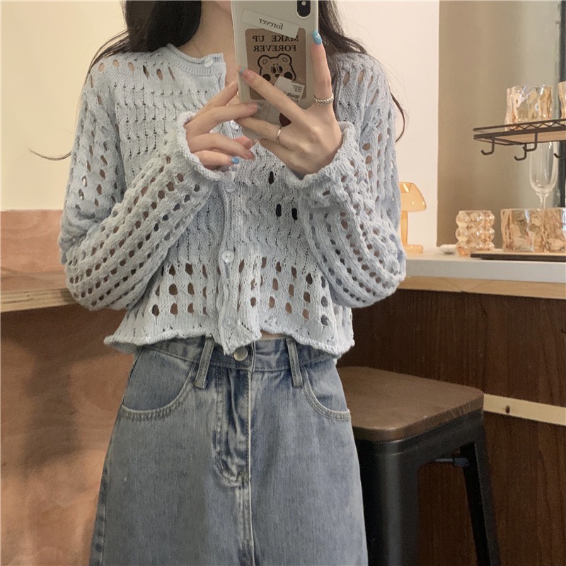 【chunyu】✨长袖大衣网纱新款到货待发货韩国挠心时尚女衬衫2022 T1566#