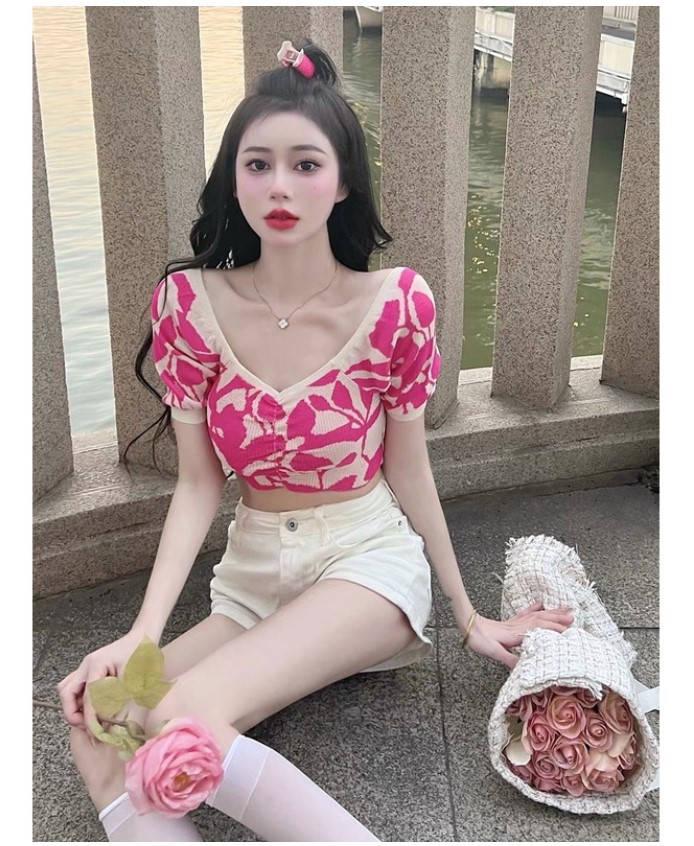 Chunyu✨亮色半袖短款上衣 A985-1#