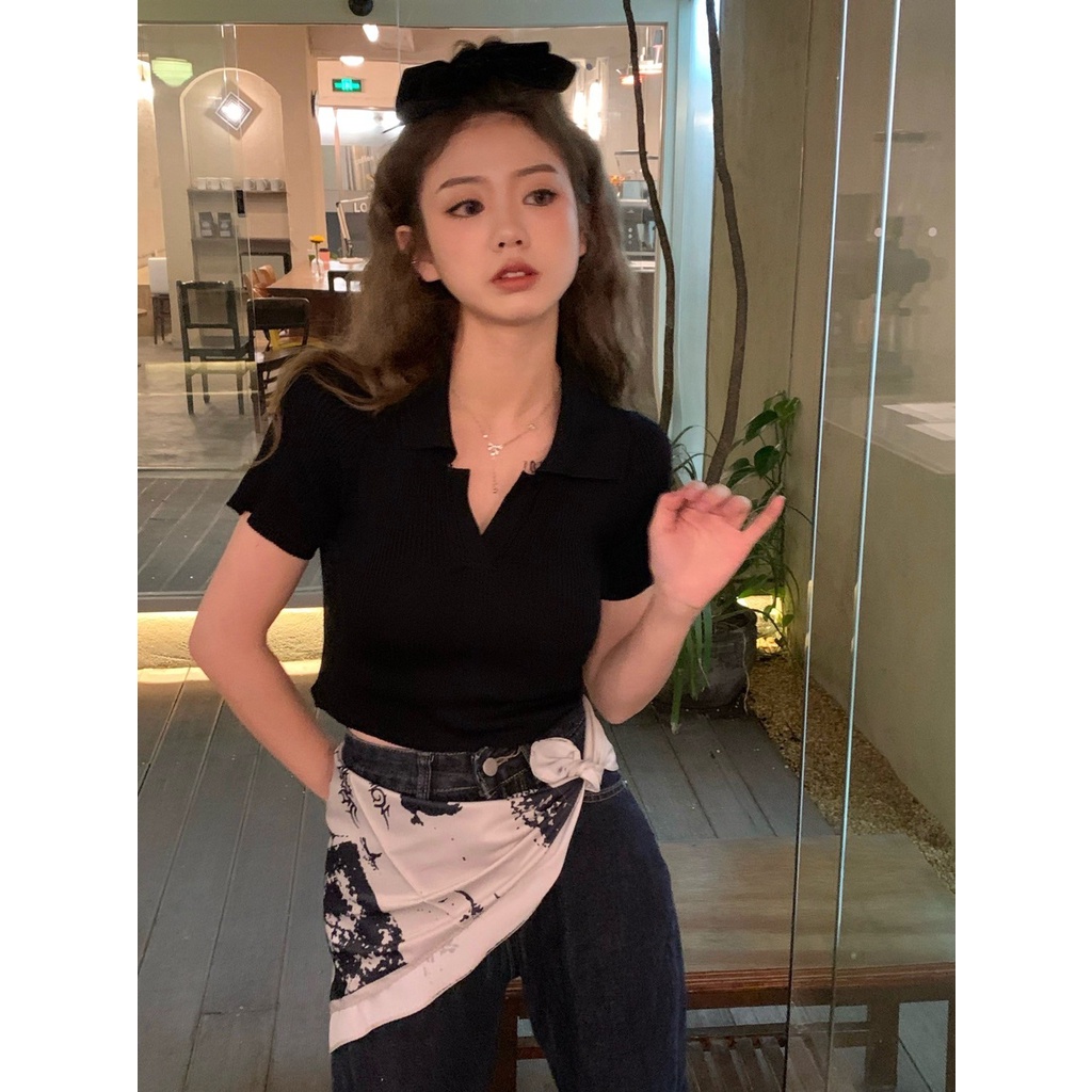 【chunyu】✨醒目彩色七分上衣极简领 3238#