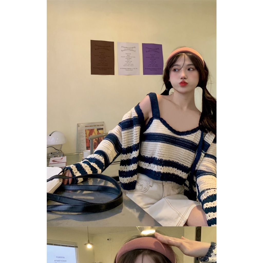 【chunyu】✨可爱松脆条纹针织衫套装8107#