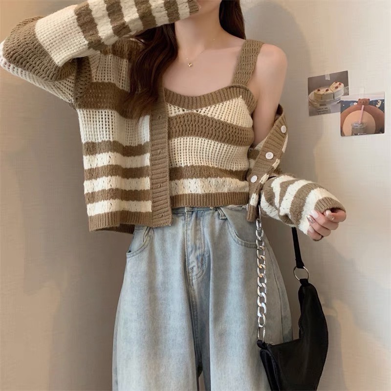 【chunyu】✨可爱松脆条纹针织衫套装8107#