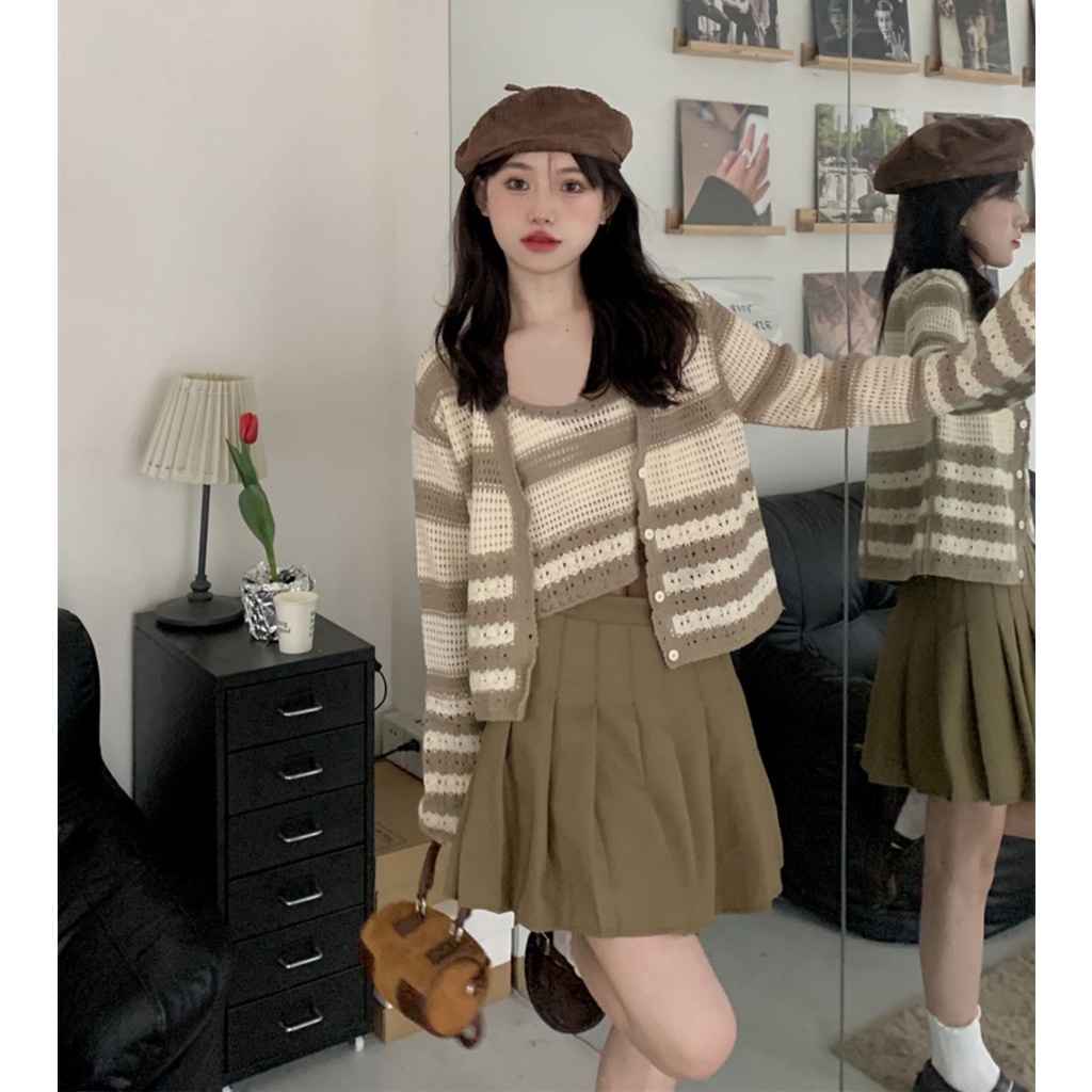 【chunyu】✨可爱松脆条纹针织衫套装8107#