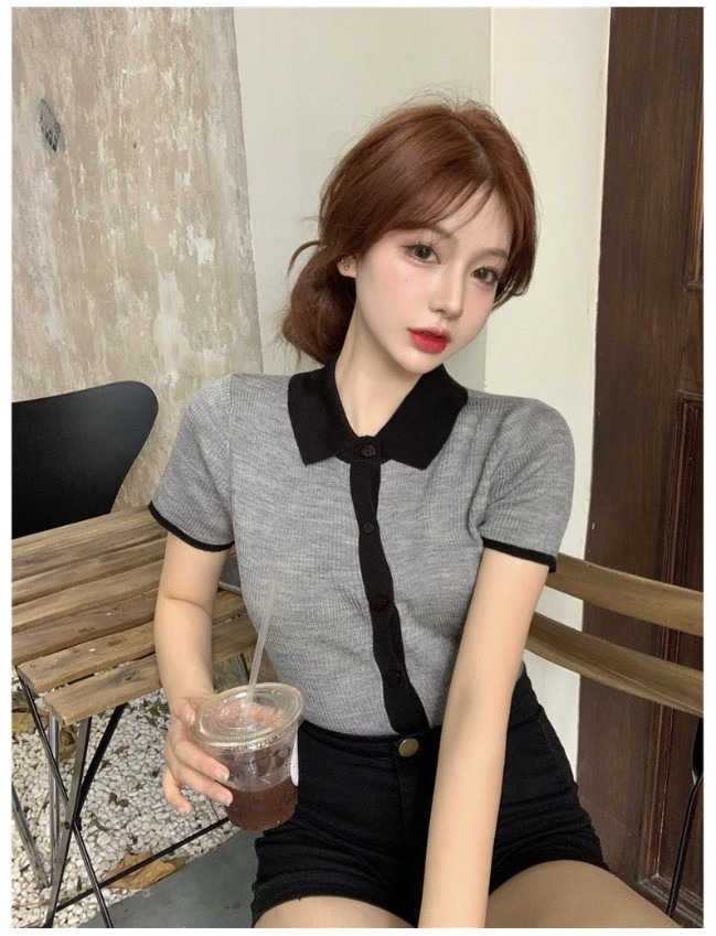 Chunyu✨针织衫领子正面纽扣可爱色彩装饰韩版针织衫领子正面纽扣47048