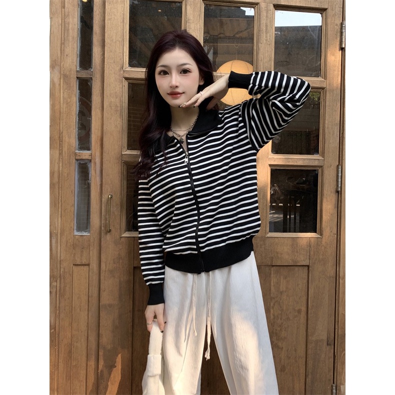 【chunyu】✨女士条纹领长袖衬衫 女装时尚衬衫2022 27006#