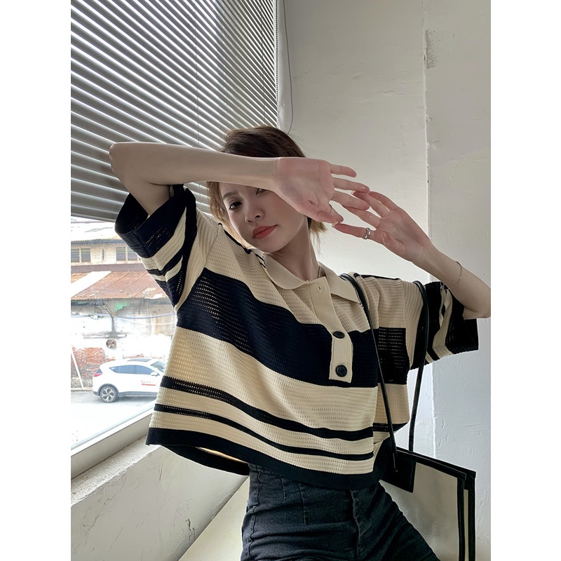 【chunyu】✨Destination 九分上衣韩版条纹连衣裙M70#