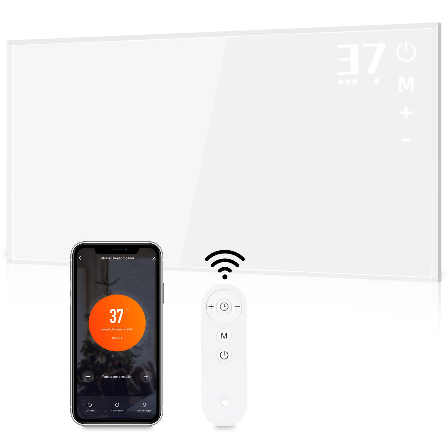 Infrared Wall Heater 450W/600W/720W - Thermostatic Electric Infrared Heater Freestanding with Remote Control and Energy-Saving Wall-Mounted Electric Heater with WiFi APP