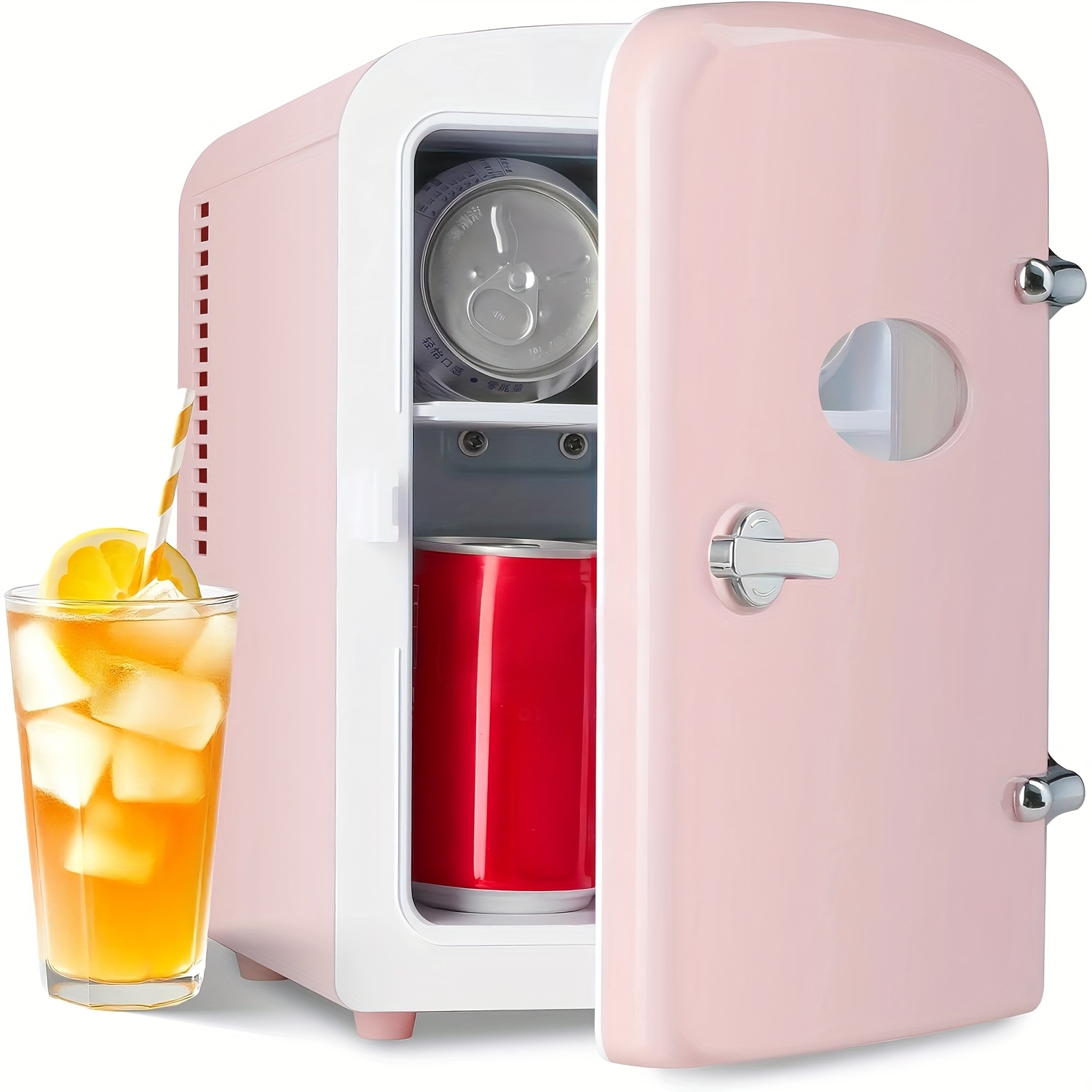 4 升办公室迷你冰箱，静音设计，可冷藏饮品；一键切换家用、自驾露营双模式，能冷藏饮品、零食，且便于携带