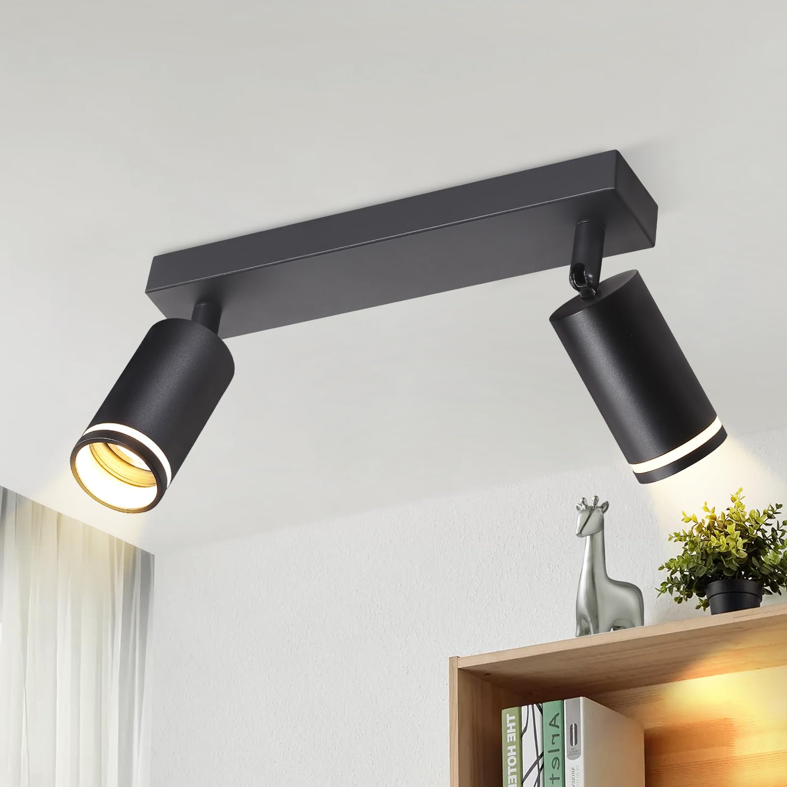 2头三号白/黑色直盘GU10射灯