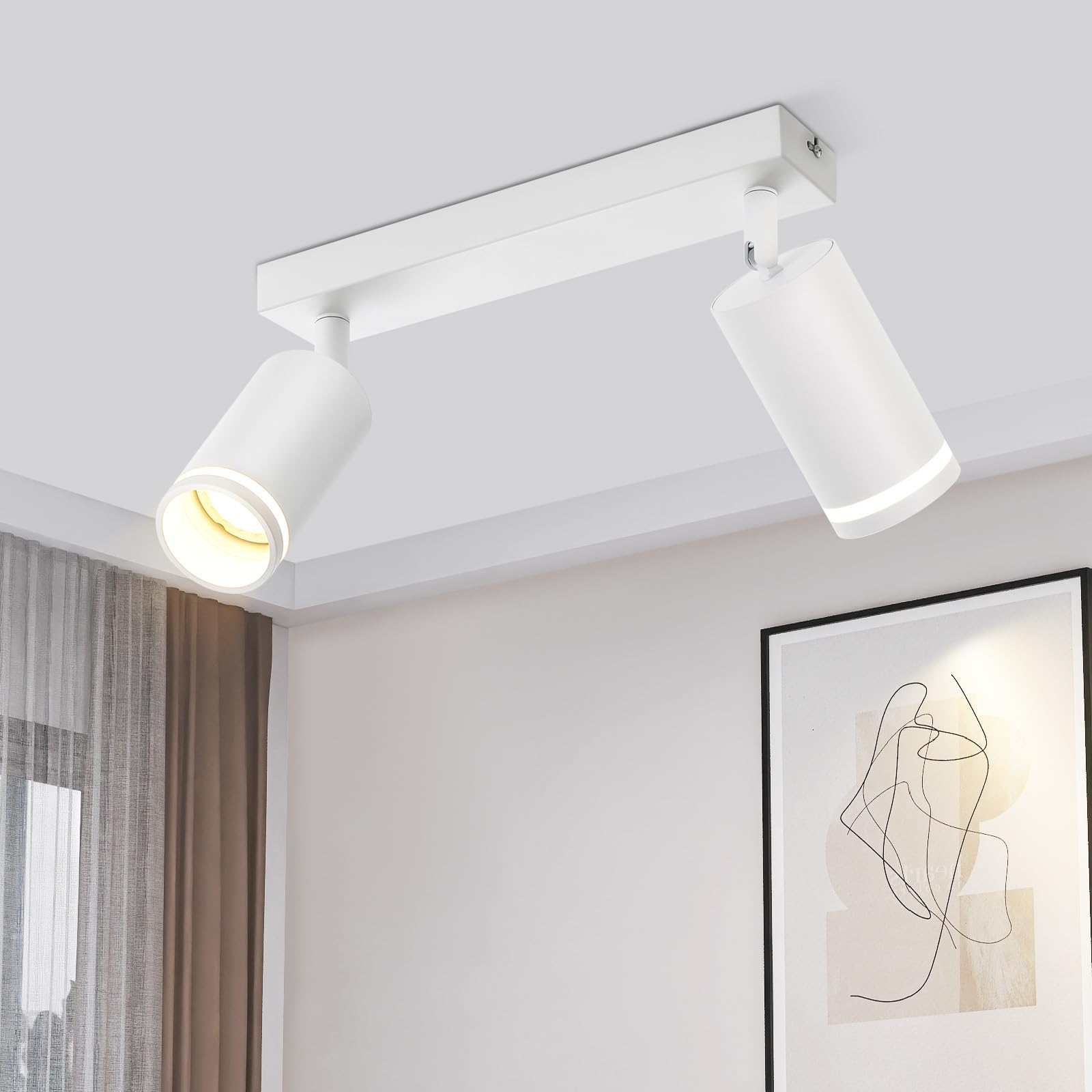 2头三号白/黑色直盘GU10射灯