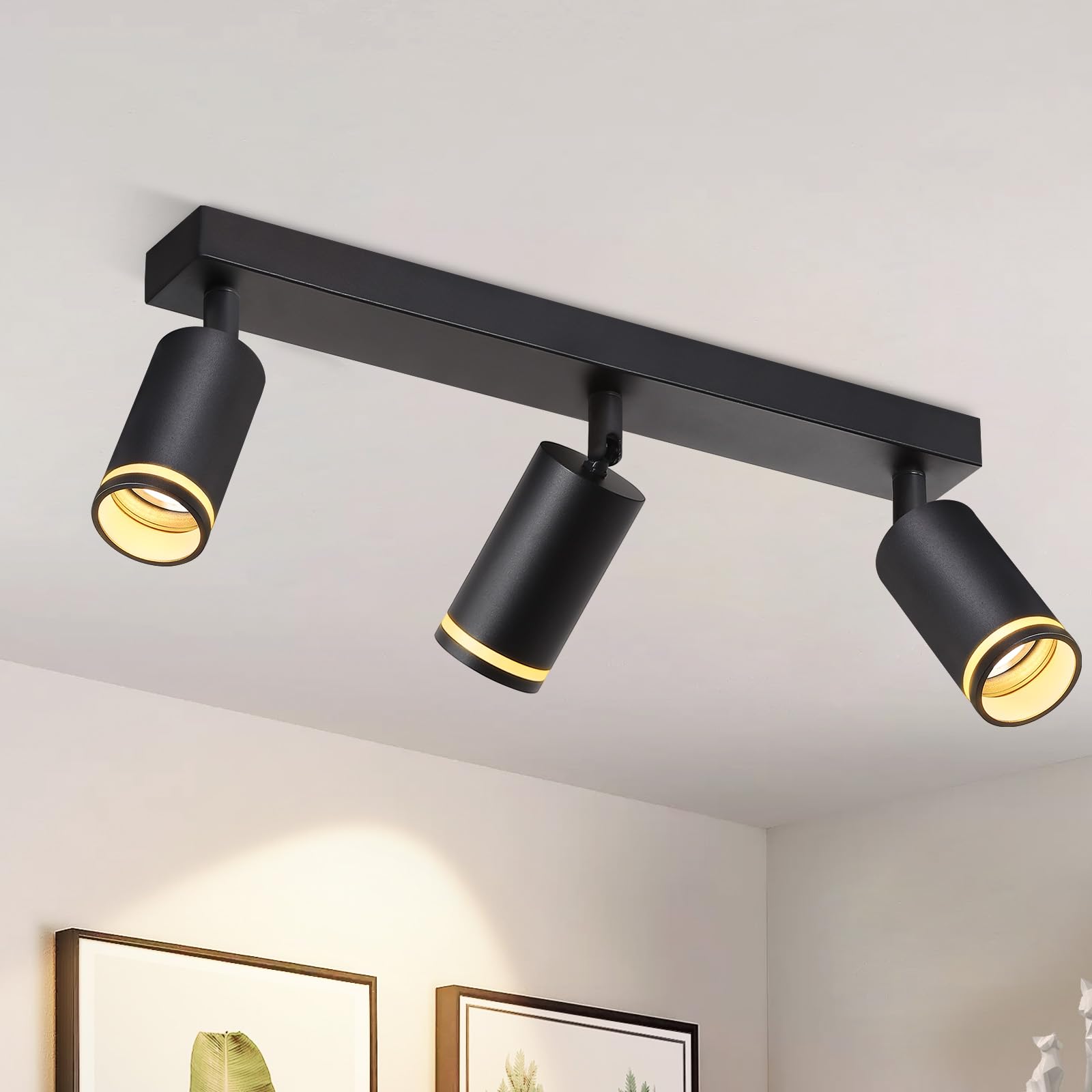 White/Black 1-/2-/3-/4-/5-/6-Light Ceiling Spotlight Modern Hall Lamp GU10 Adjustable Indoor Metal Ceiling Light Spots for Hallway Kitchen Living Room (No Bulbs Included)