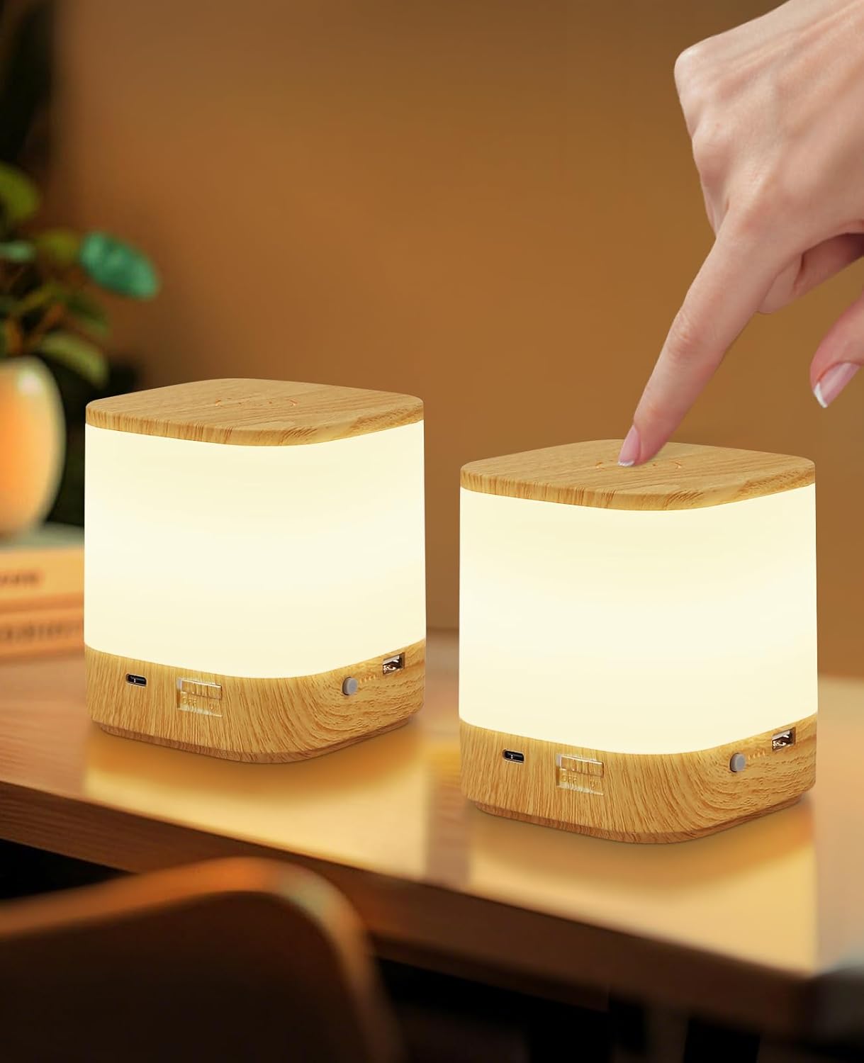 白色双色CCT小夜灯两个装（1800毫安）（3600毫安）水转印/白色