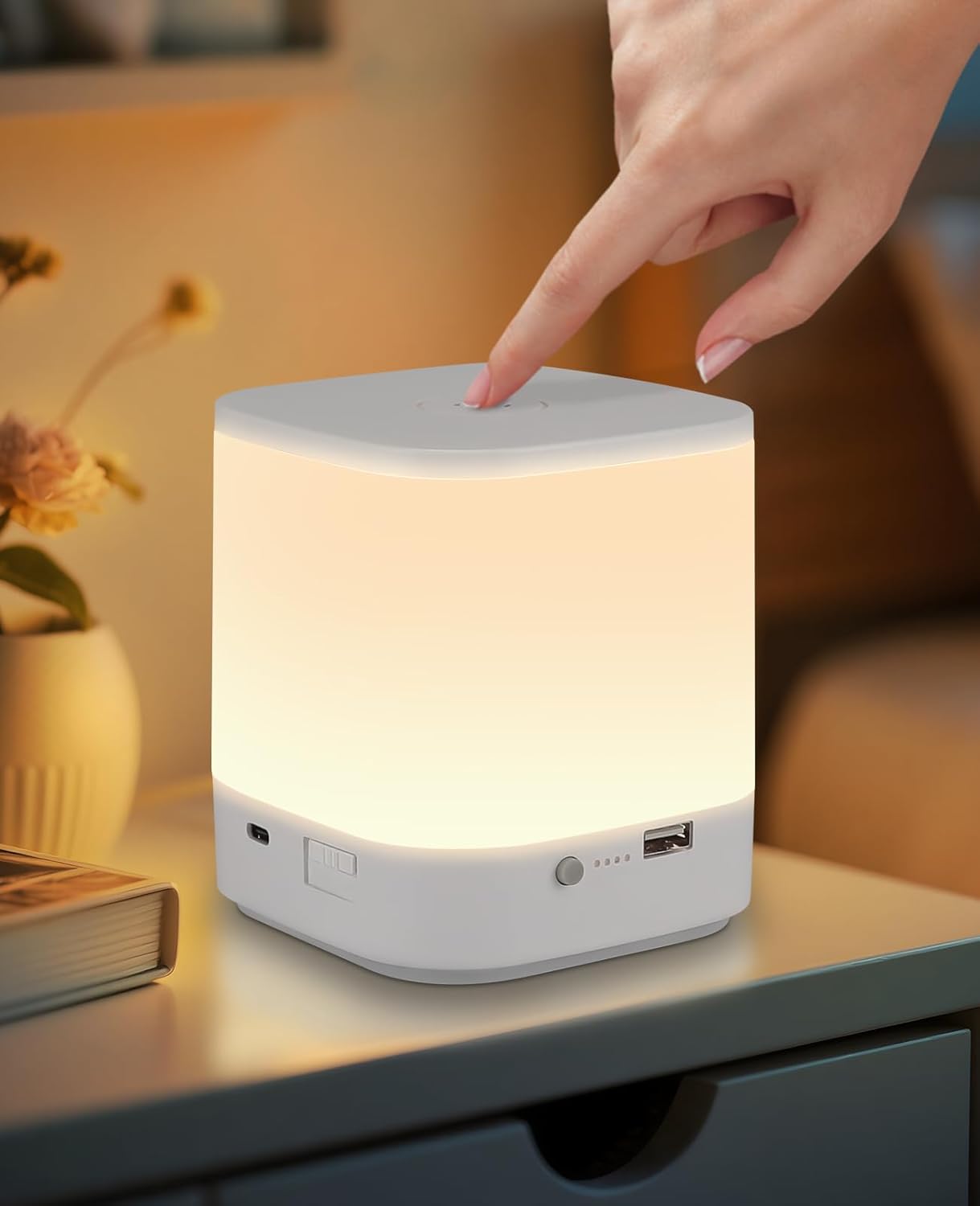 白色双色CCT小夜灯（1800毫安）/（3600毫安）水转印