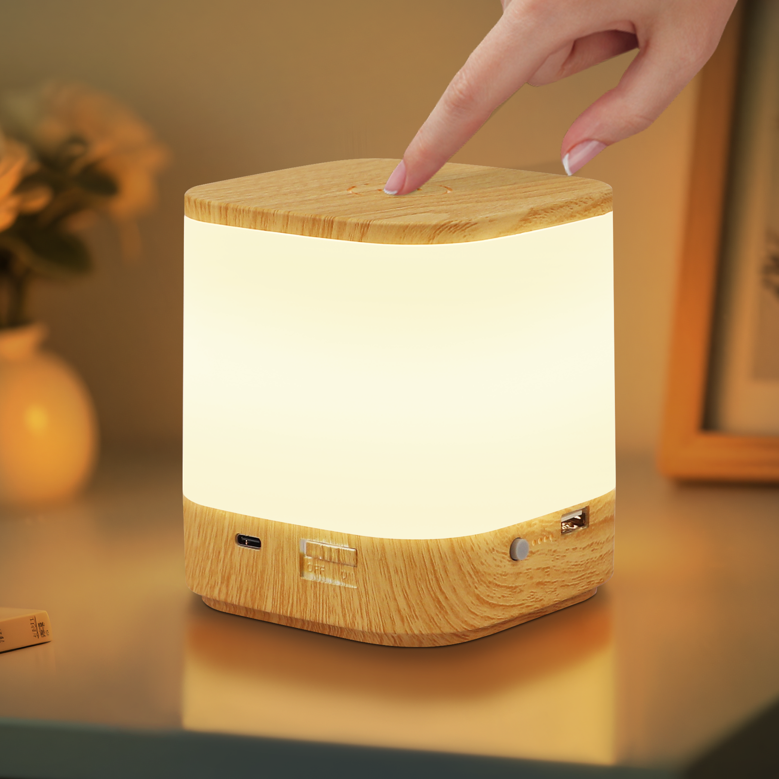 白色双色CCT小夜灯（1800毫安）/（3600毫安）水转印