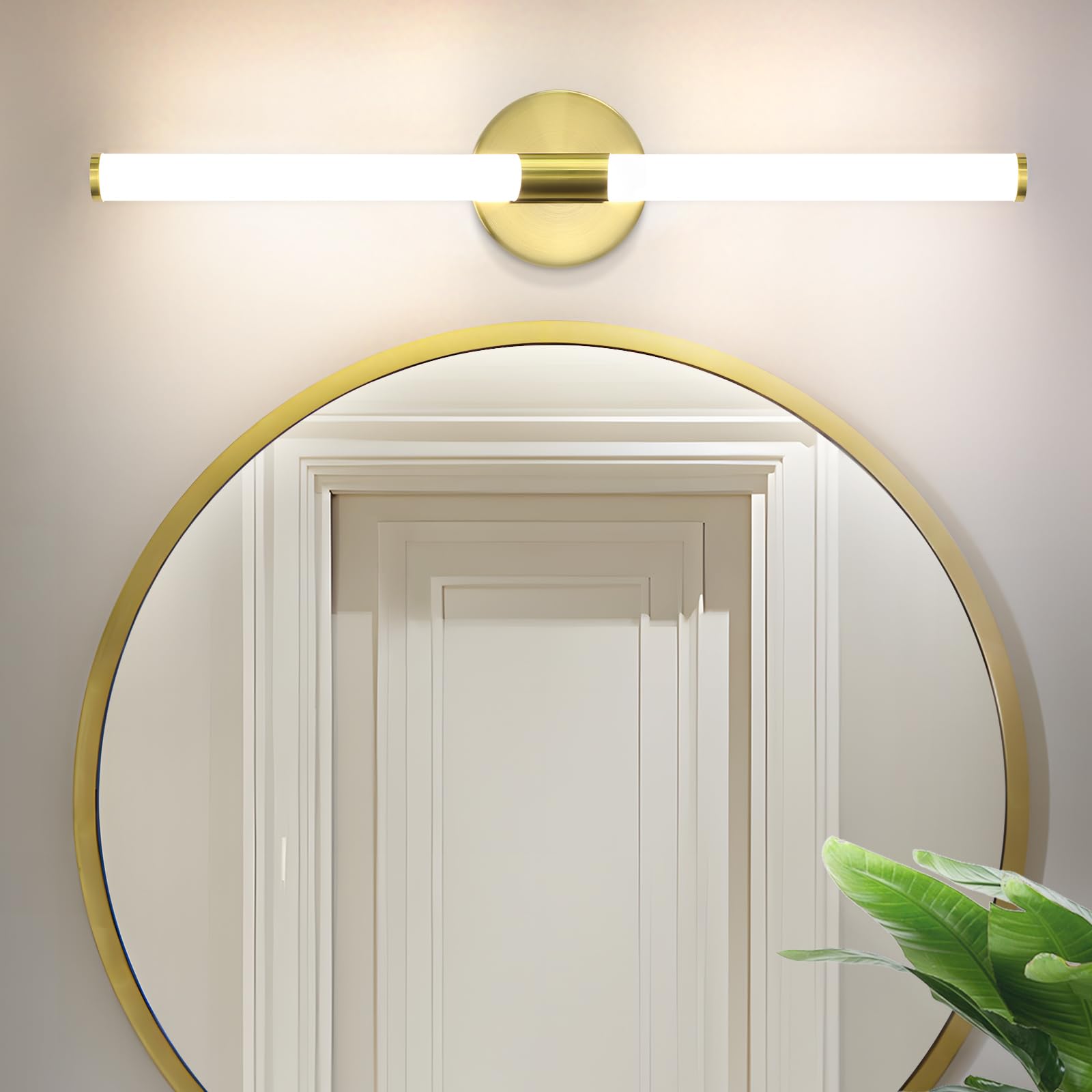 Mirror Light Bath Wall Lamp LED - 60cm Bathroom Wall Light 8W Gold/Black Bathroom Lamp Neutral White 4000K Modern Waterproof IP44 Bath Light for Vanity, Basement, Kitchen