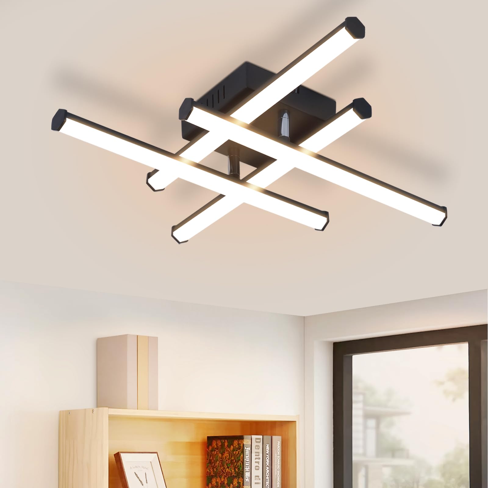 六边形两/三/四条LED黑色吸顶灯/壁灯