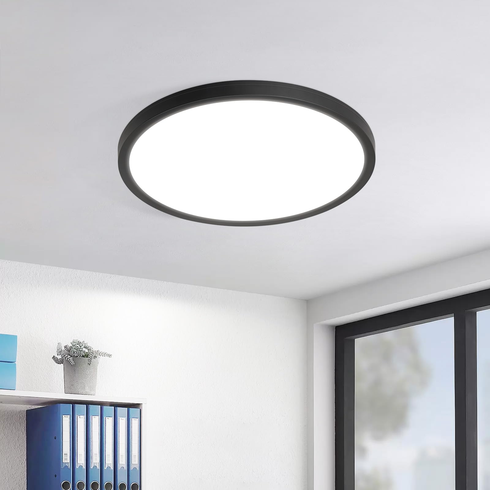 18CM白/黑色圆形侧发光菱晶板吸顶灯3000K/4000K/6500K