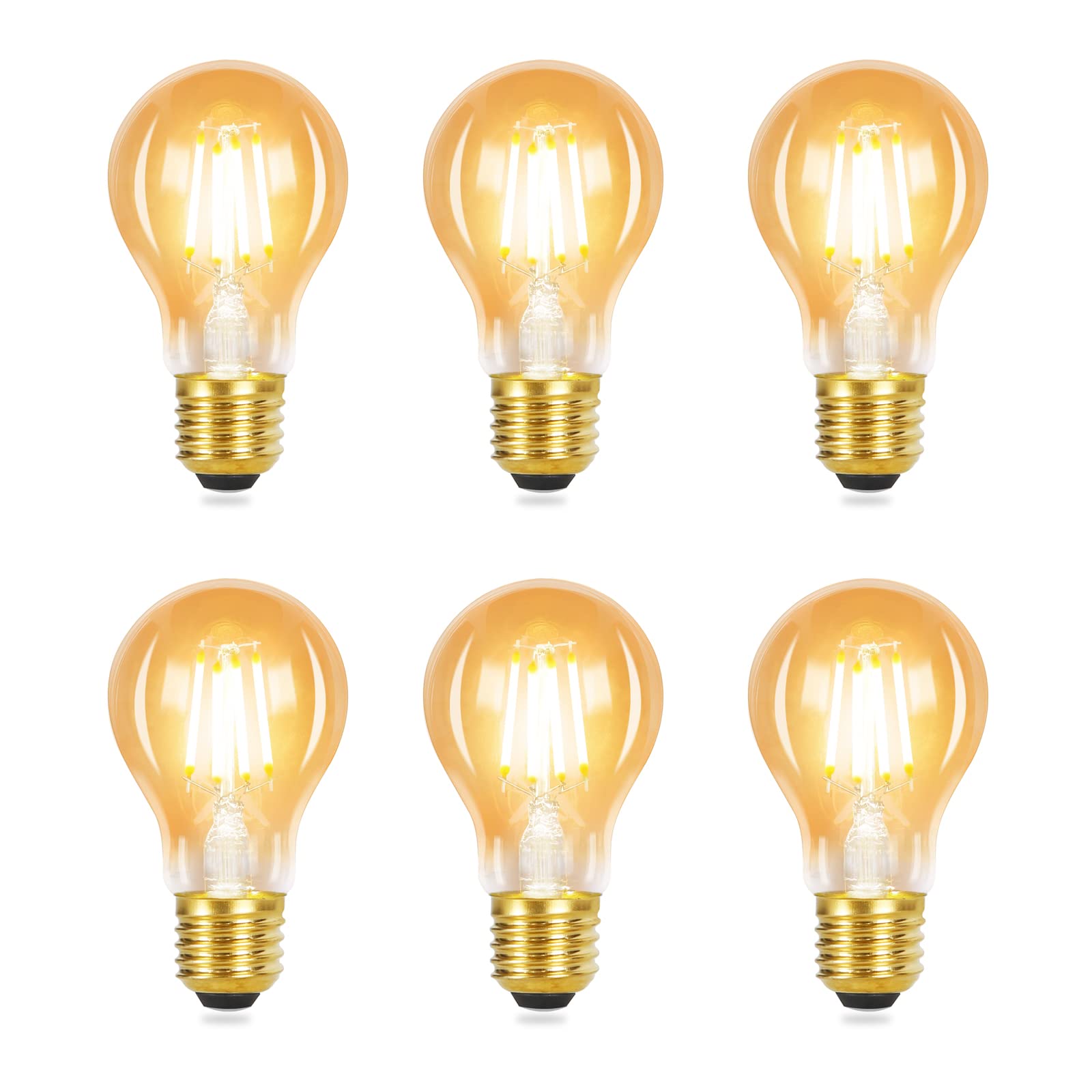 A60暖光直丝茶色/透明（6个装）